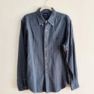 Polo by Ralph Lauren Men's Navy Plaid Shirt Classic Fit